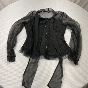 Elegant Black Lace Blouse